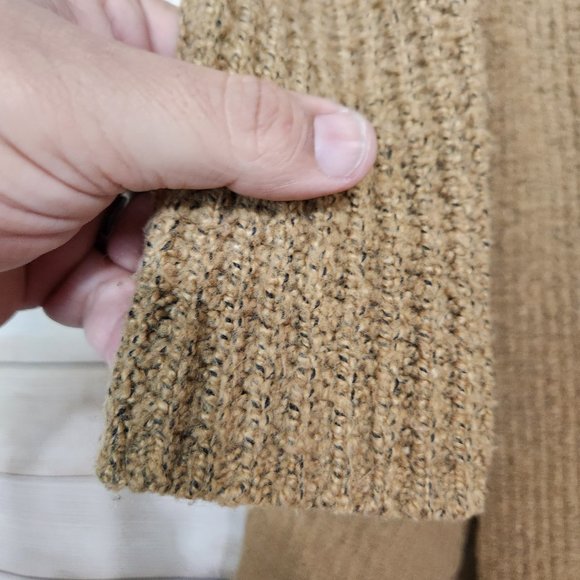 Anthropologie Kimchi Blue Camel Brown Knit Chunky Hooded Cardigan Women's XS - Picture 6 of 16